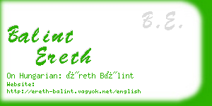 balint ereth business card